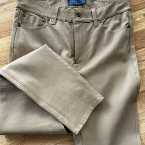 NWT Polo Ralph Lauren leather pants (size 6) in “Luxury bge)